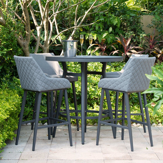 Maze - Outdoor Fabric Regal 4 Seat Round Bar Set - Flanelle