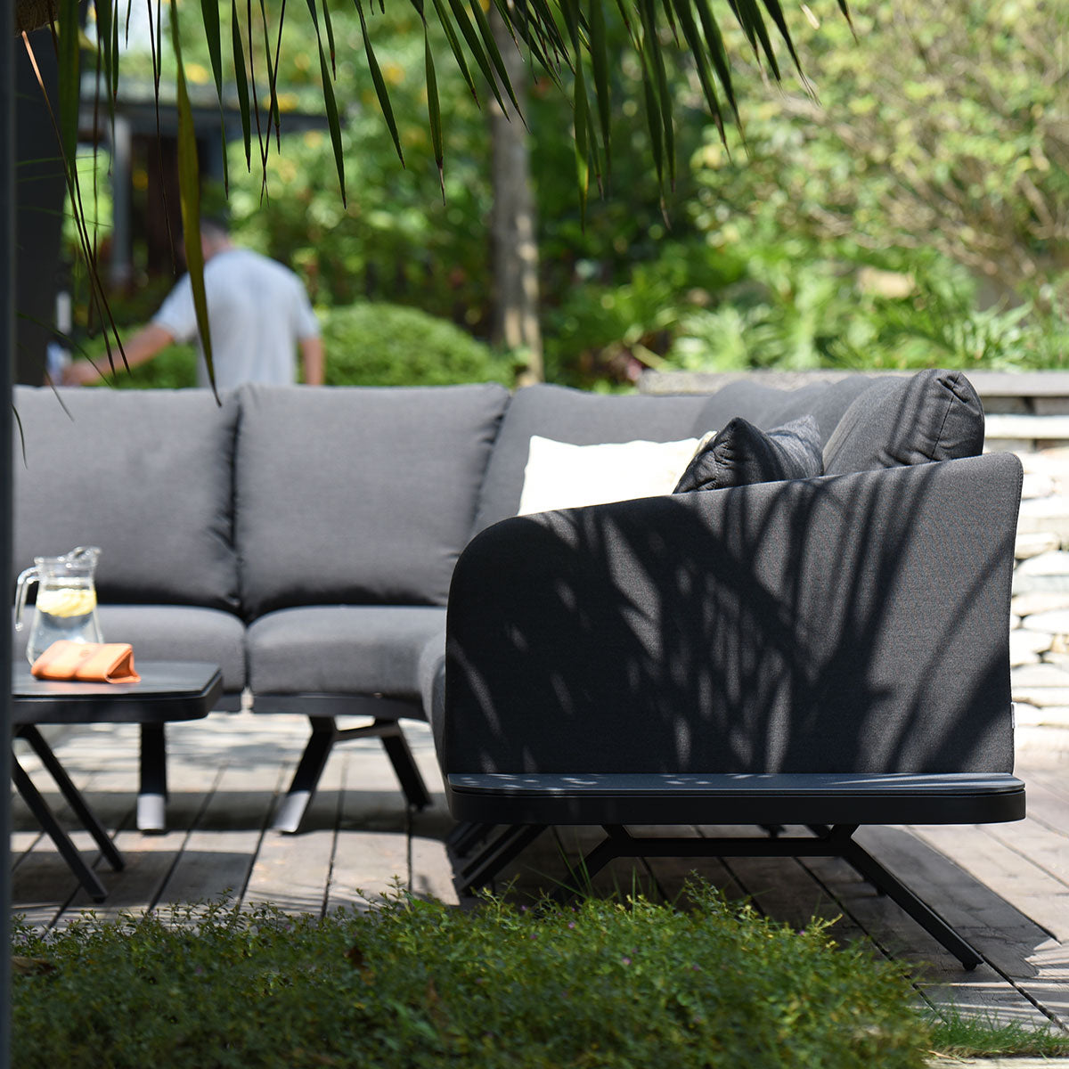 Maze - Outdoor Fabric Cove Corner Sofa Group - Charcoal