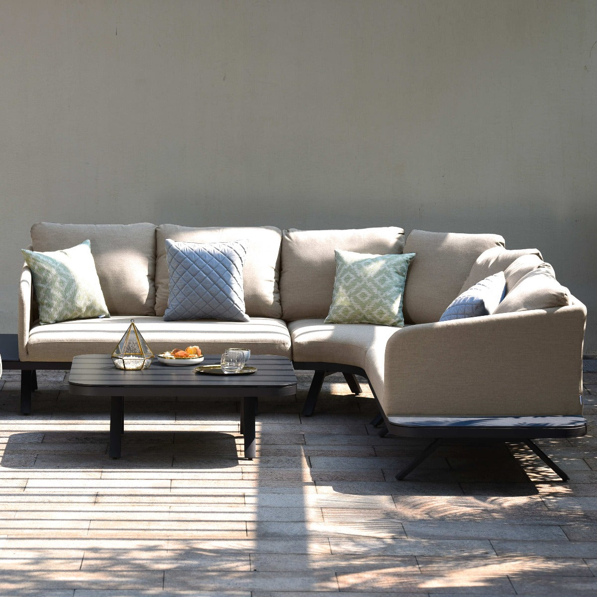 Maze - Outdoor Fabric Cove Corner Sofa Group - Taupe