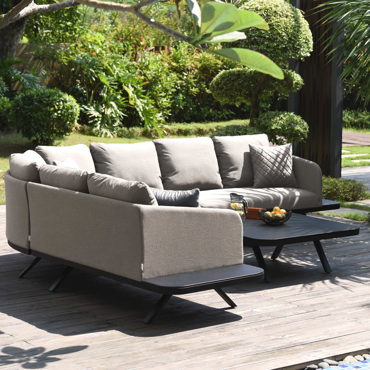 Maze - Outdoor Fabric Cove Corner Sofa Group - Taupe