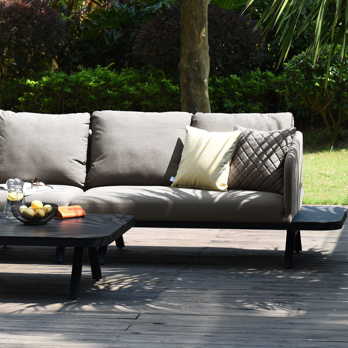 Maze - Outdoor Fabric Cove Corner Sofa Group - Taupe