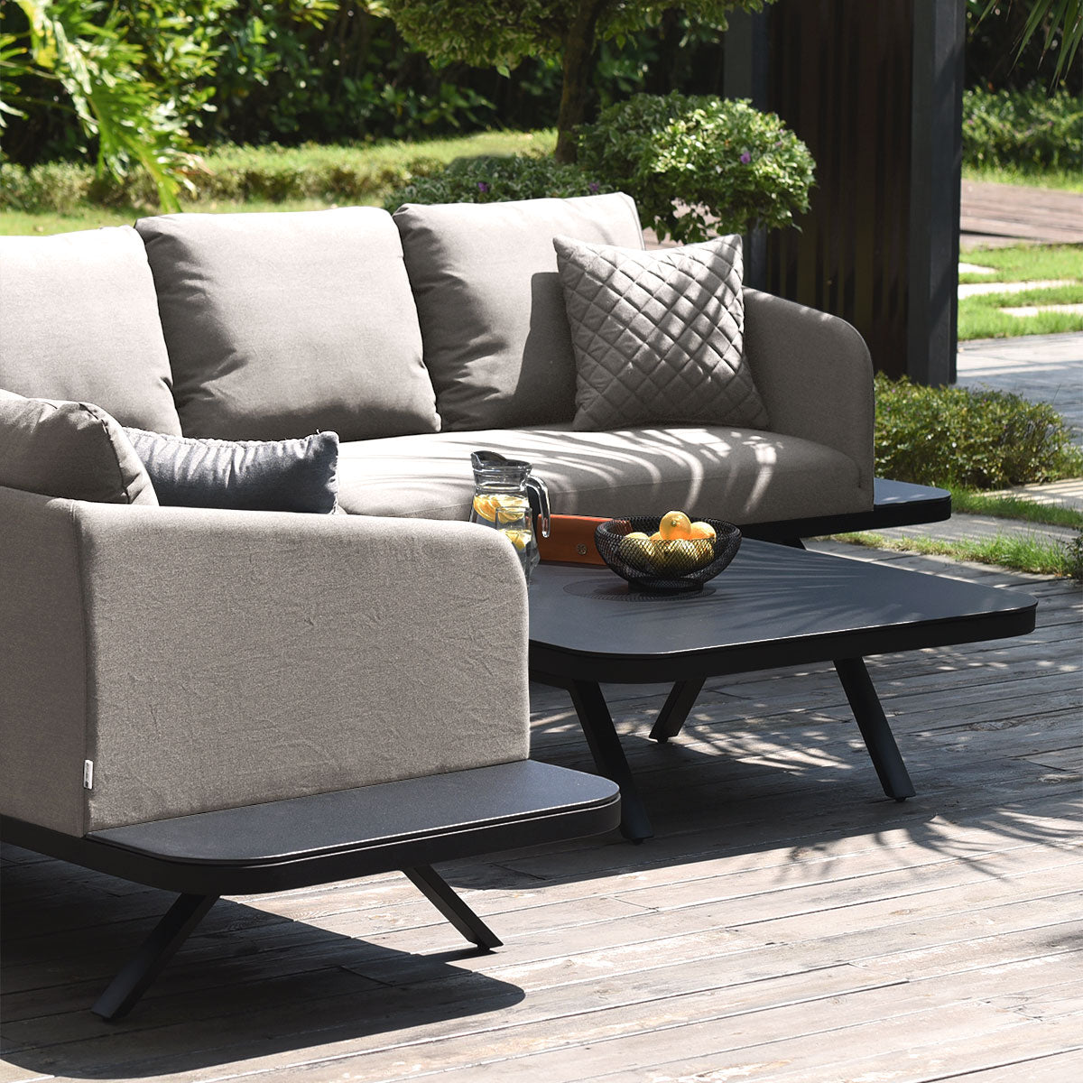 Maze - Outdoor Fabric Cove Corner Sofa Group - Taupe