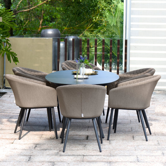 Maze - Outdoor Fabric Ambition 6 Seat Oval Dining Set -Taupe