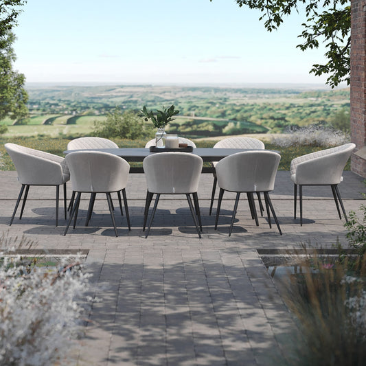 Maze - Outdoor Fabric Ambition 8 Seat Oval Dining Set - Oatmeal