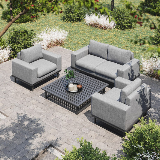 Maze - Outdoor Fabric Ethos 2 Seat Sofa Set - Flanelle