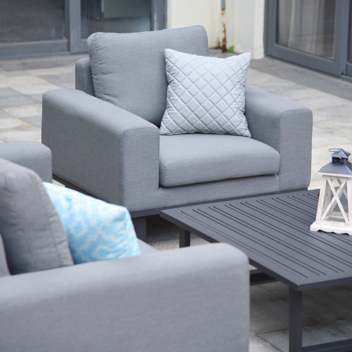 Maze - Outdoor Fabric Ethos 2 Seat Sofa Set - Flanelle