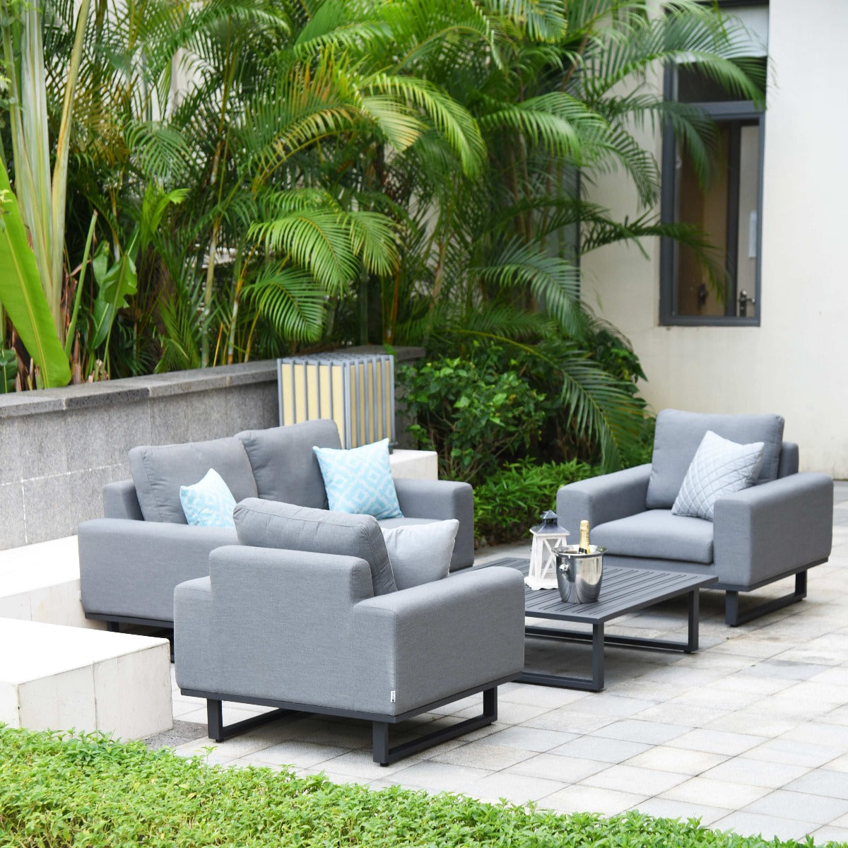 Maze - Outdoor Fabric Ethos 2 Seat Sofa Set - Flanelle