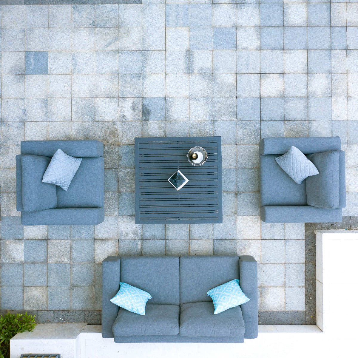 Maze - Outdoor Fabric Ethos 2 Seat Sofa Set - Flanelle