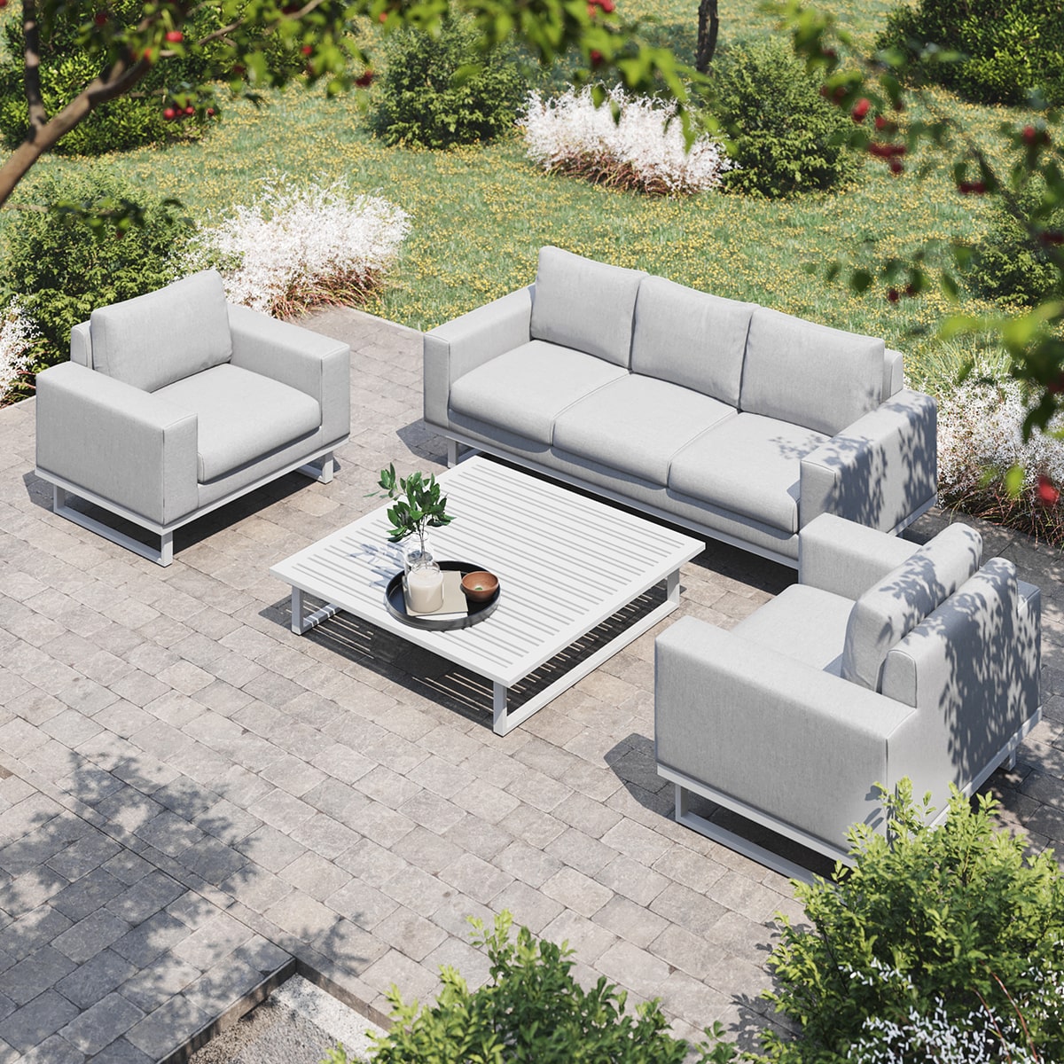 Maze - Outdoor Fabric Ethos 2 Seat Sofa Set - Lead Chine