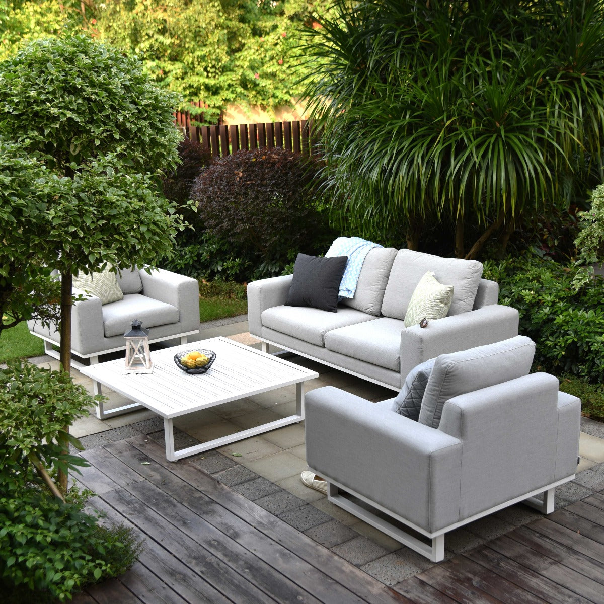 Maze - Outdoor Fabric Ethos 2 Seat Sofa Set - Lead Chine