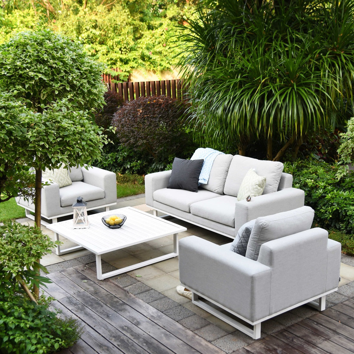 Maze - Outdoor Fabric Ethos 2 Seat Sofa Set - Lead Chine