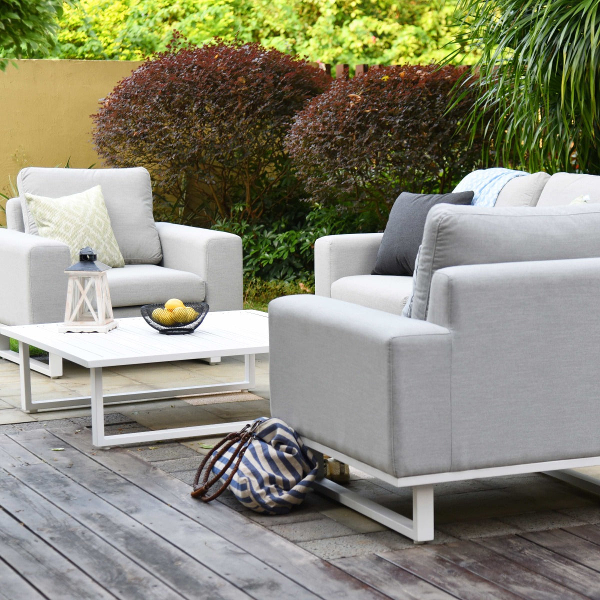 Maze - Outdoor Fabric Ethos 2 Seat Sofa Set - Lead Chine