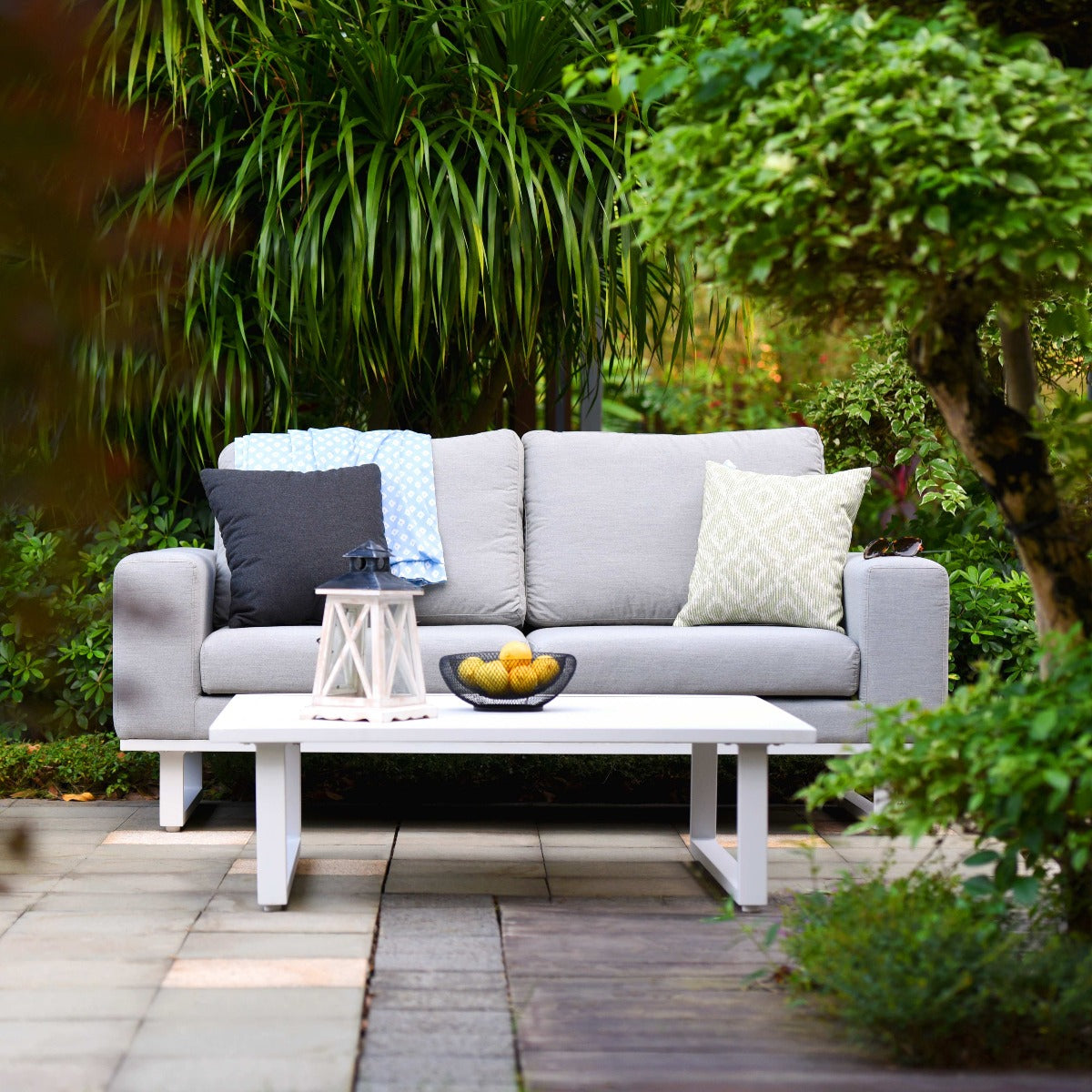 Maze - Outdoor Fabric Ethos 2 Seat Sofa Set - Lead Chine