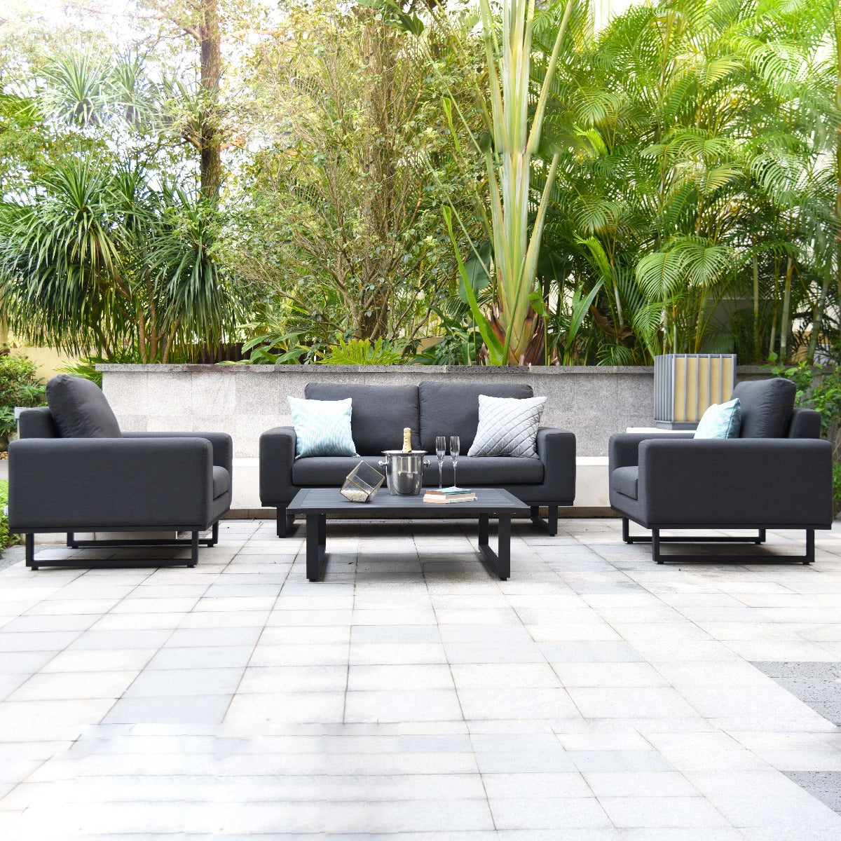 Maze - Outdoor Fabric Ethos 2 Seat Sofa Set - Charcoal