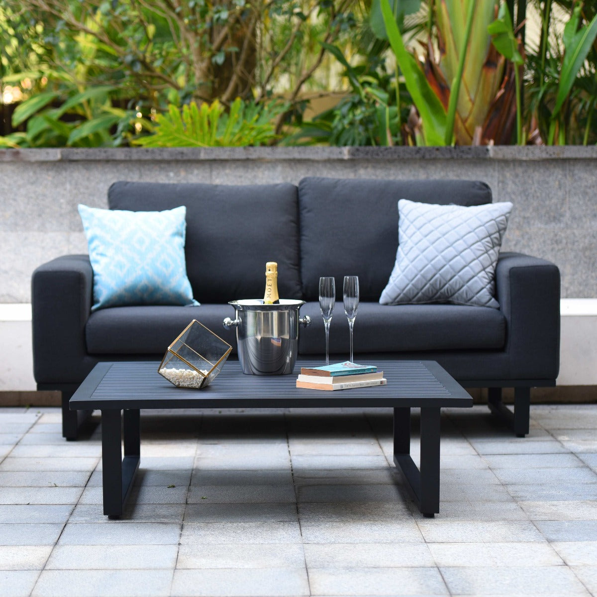 Maze - Outdoor Fabric Ethos 2 Seat Sofa Set - Charcoal