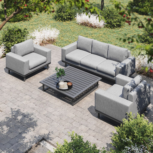 Maze - Outdoor Fabric Ethos 3 Seat Sofa Set - Flanelle