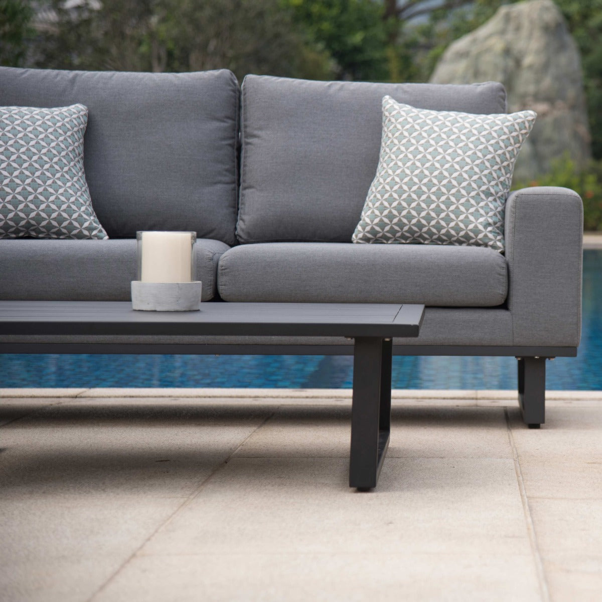 Maze - Outdoor Fabric Ethos 3 Seat Sofa Set - Flanelle