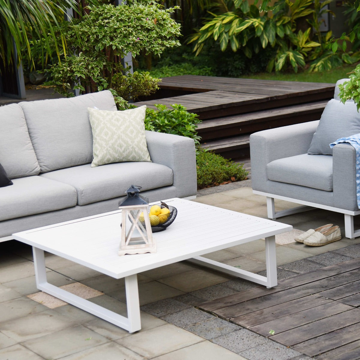 Maze - Outdoor Fabric Ethos 3 Seat Sofa Set - Lead Chine