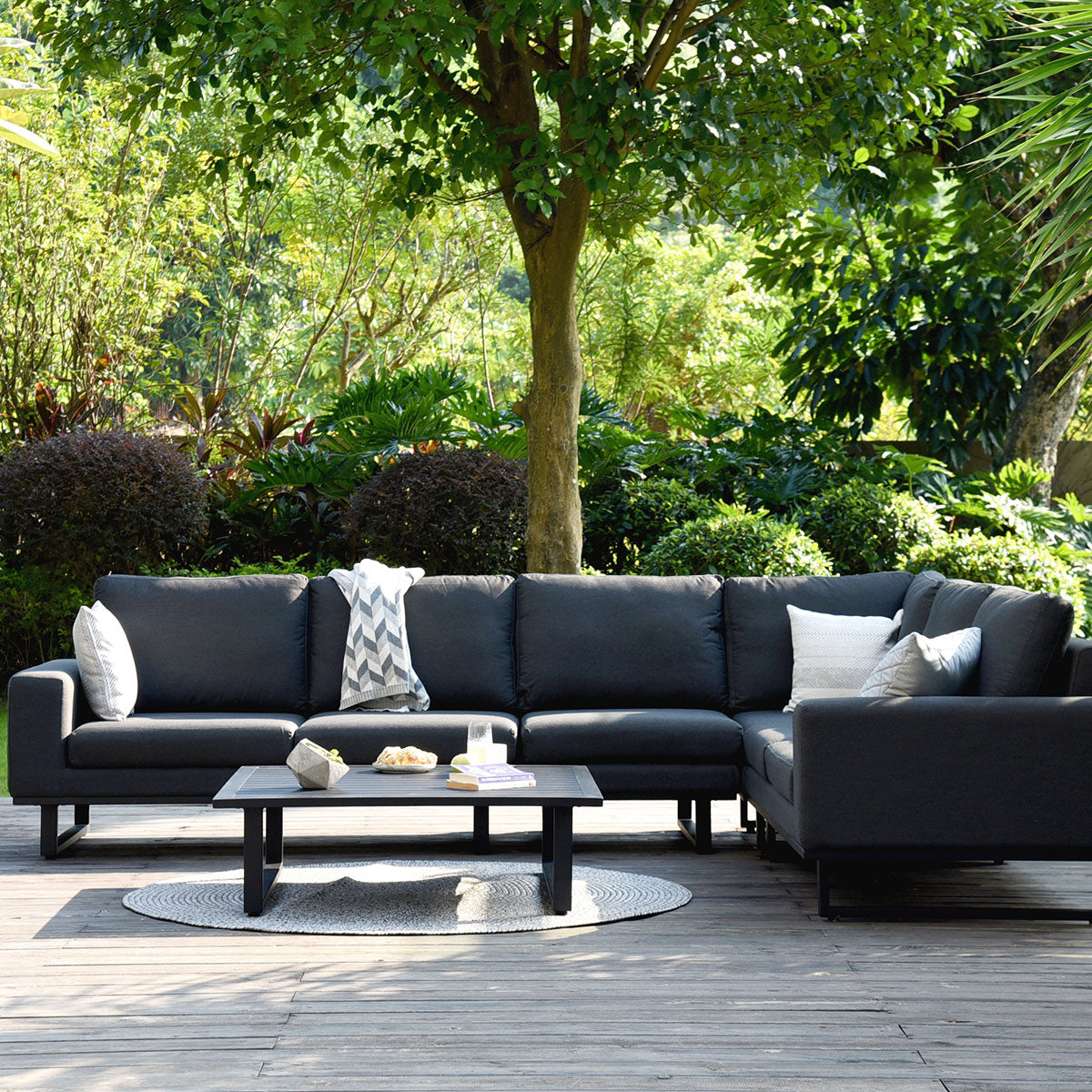 Maze - Outdoor Fabric Ethos Large Corner Group - Charcoal