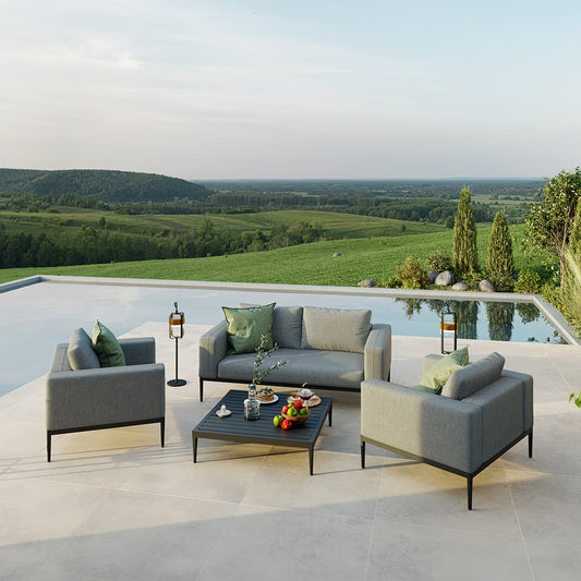 Maze - Outdoor Fabric Eve 2 Seat Sofa Set - Flanelle