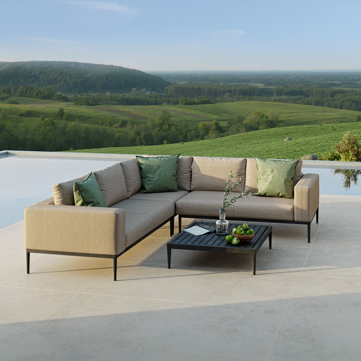 Maze - Outdoor Fabric Eve Corner Group - Taupe