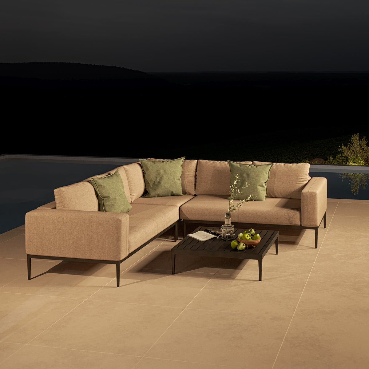 Maze - Outdoor Fabric Eve Corner Group - Taupe