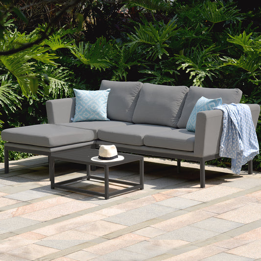 Maze - Outdoor Fabric Pulse Chaise Sofa Set - Flanelle