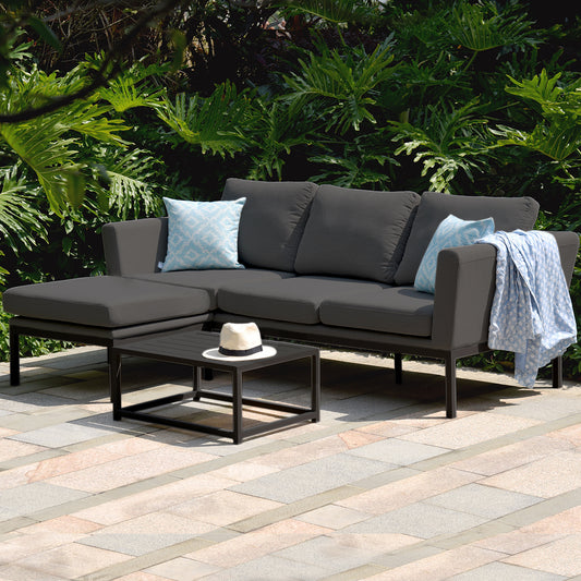 Maze - Outdoor Fabric Pulse Chaise Sofa Set - Charcoal