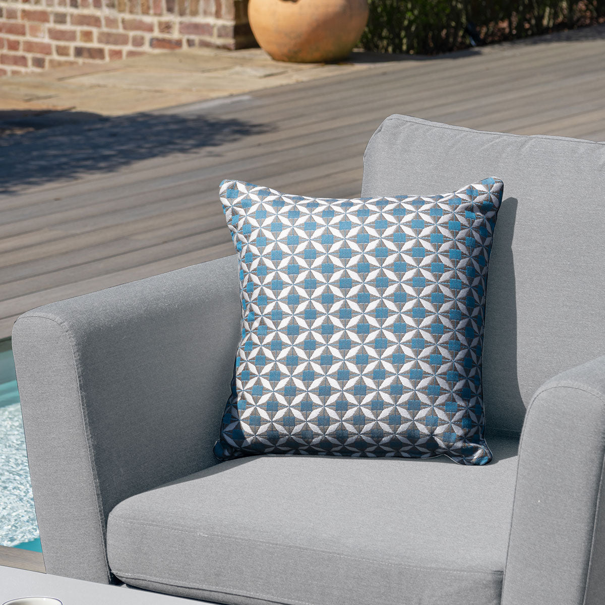 Maze - Outdoor Fabric Pulse 3 Seat Sofa Set with Rising Table - Lead Chine