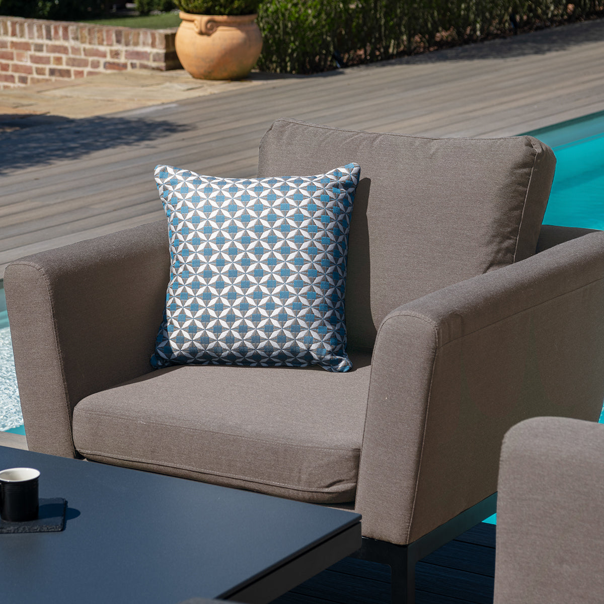 Maze - Outdoor Fabric Pulse 3 Seat Sofa Set with Rising Table - Taupe