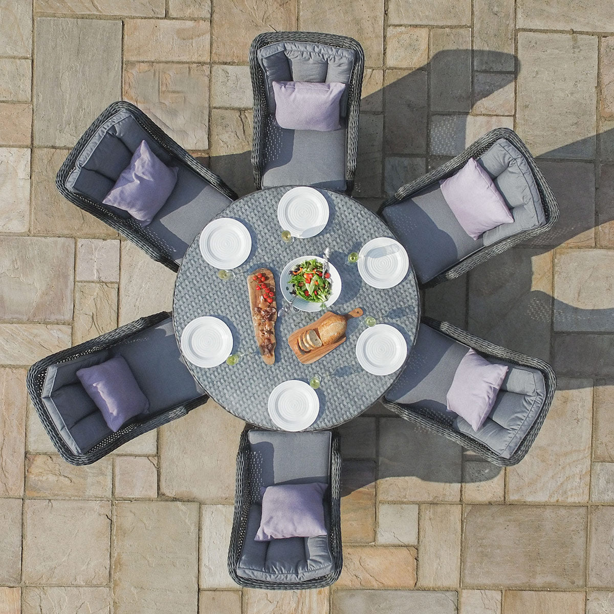 Maze - Victoria 6 Seat Round Rattan Dining Set
