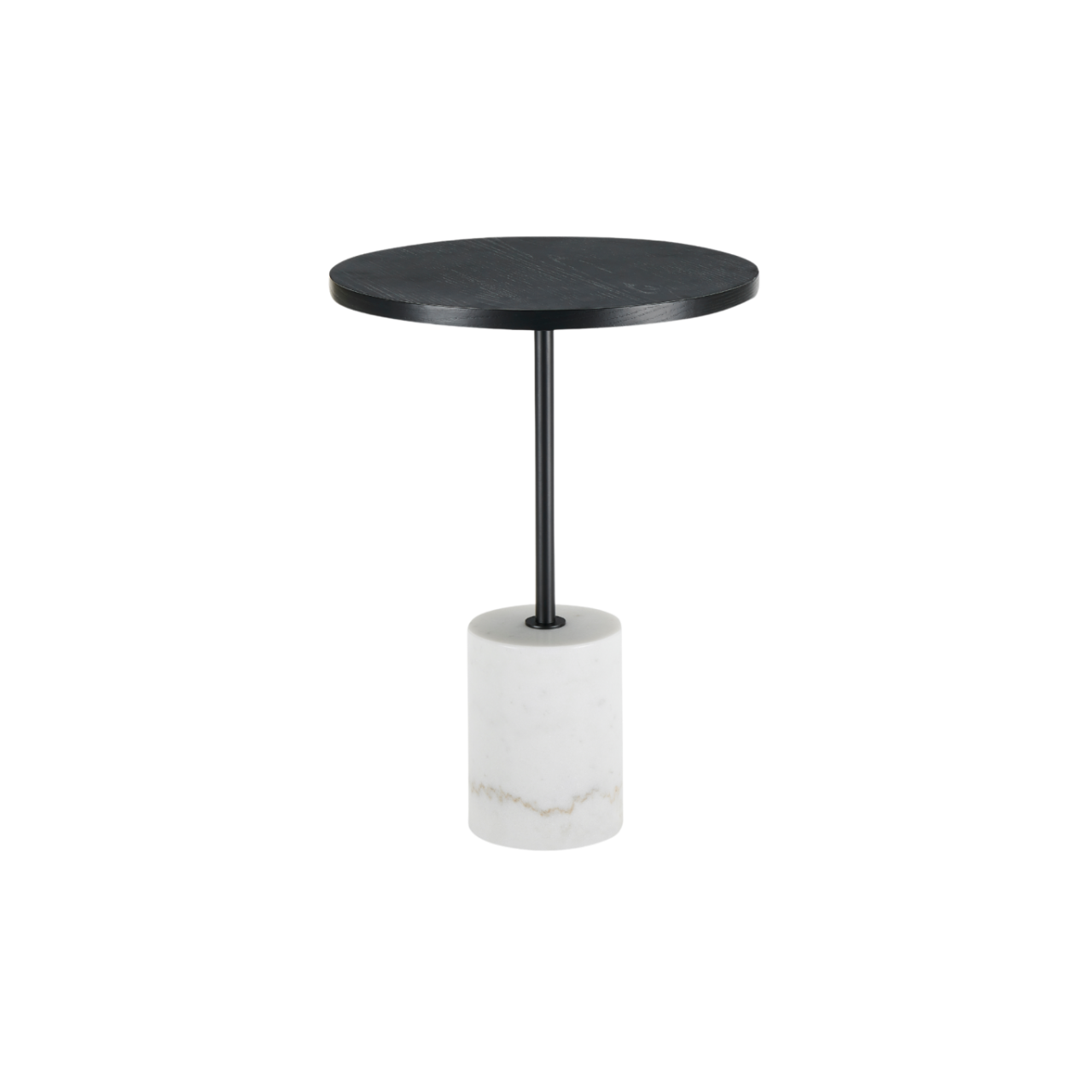 Basil Lamp Table-Black & White Marble