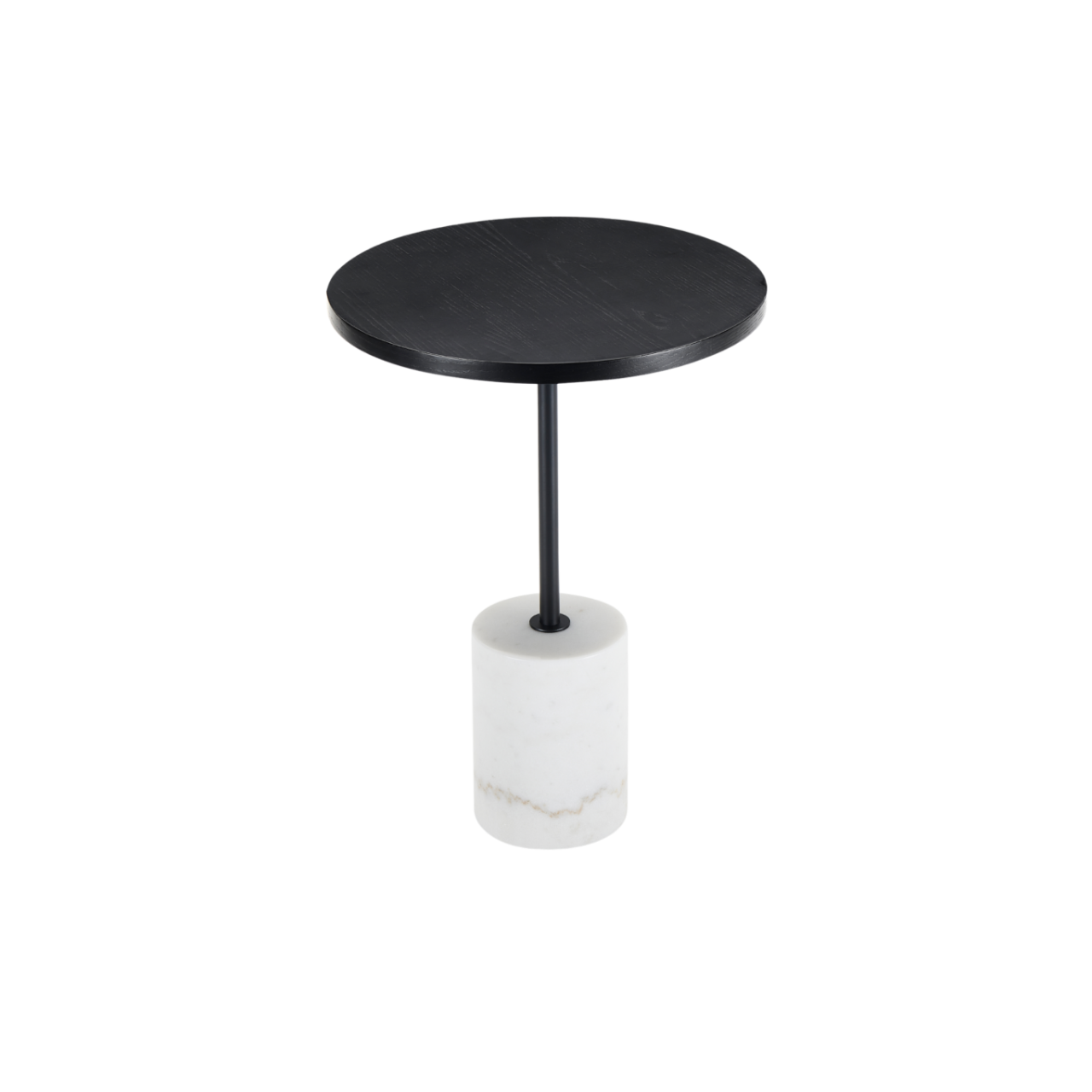 Basil Lamp Table-Black & White Marble