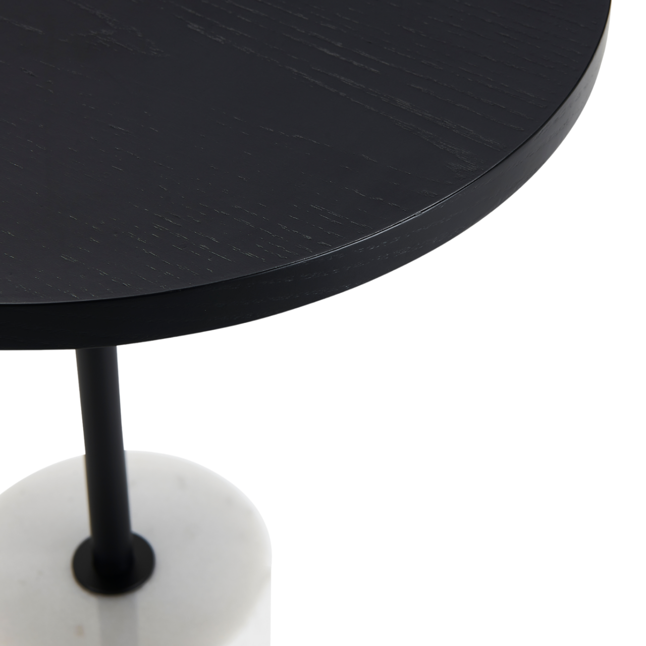 Basil Lamp Table-Black & White Marble