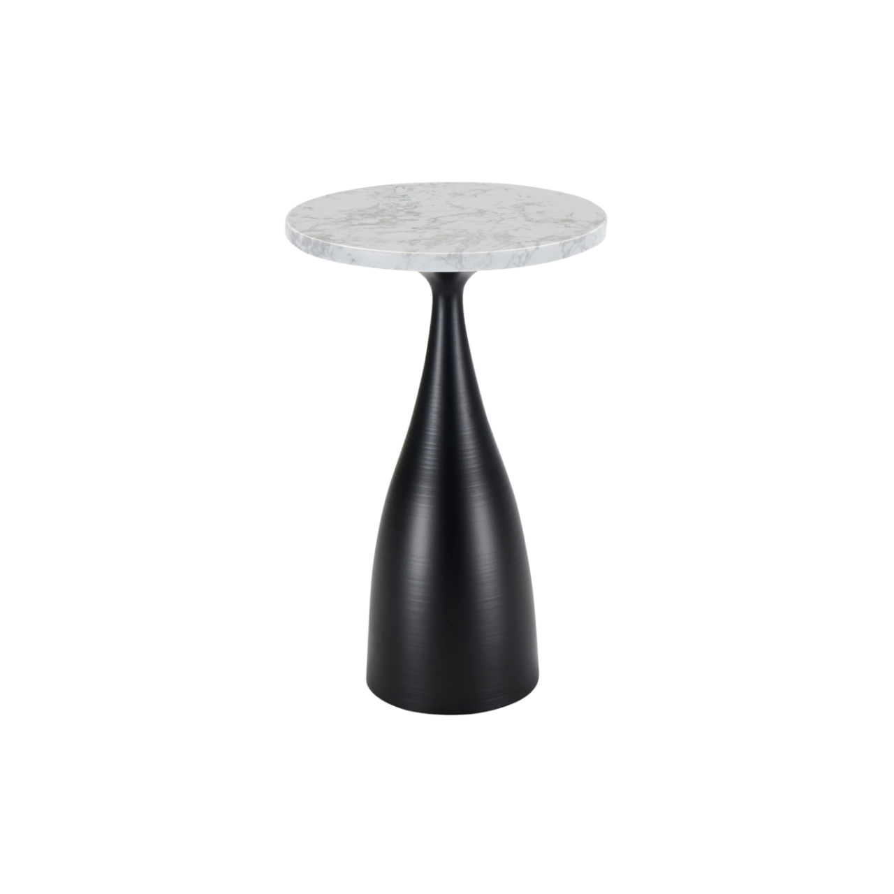 Hazel Lamp Table-Black & White Marble