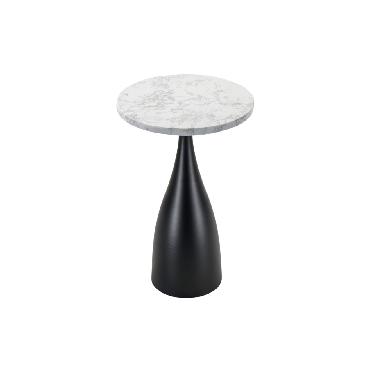 Hazel Lamp Table-Black & White Marble