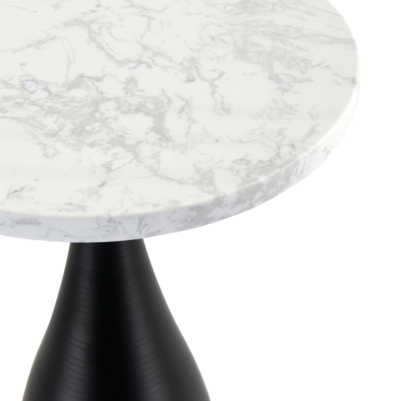 Hazel Lamp Table-Black & White Marble