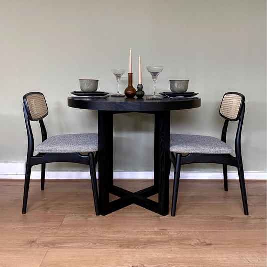 Iris Dining Table 90cms-Wenge (Black Stained Oak)