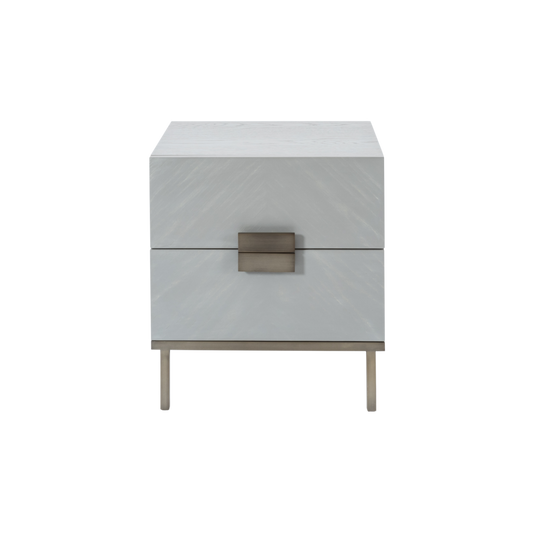 Lilly Bedside Table-Grey Oak Veneer