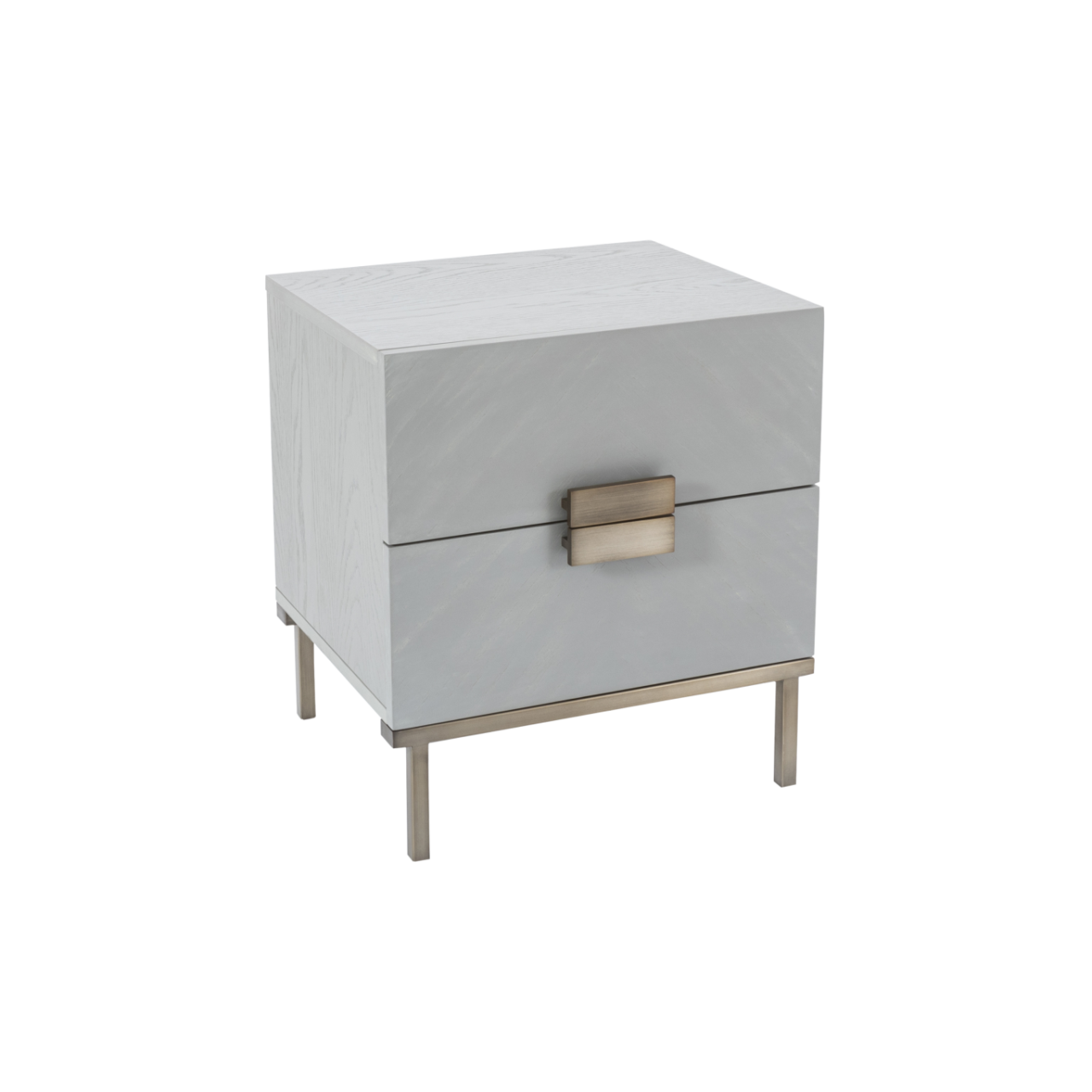 Lilly Bedside Table-Grey Oak Veneer