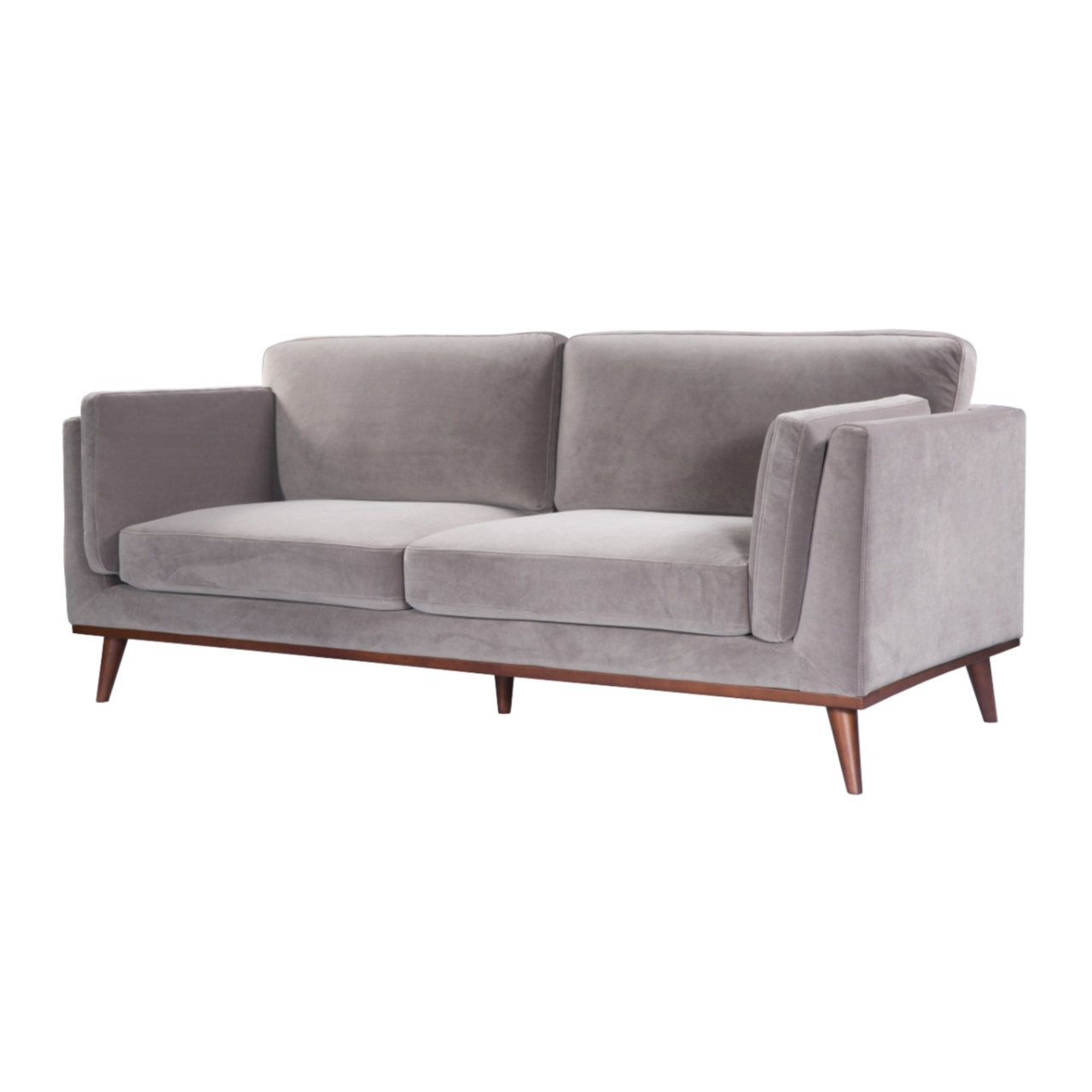 Mickey 3 Seat Sofa- Stone Grey Velvet