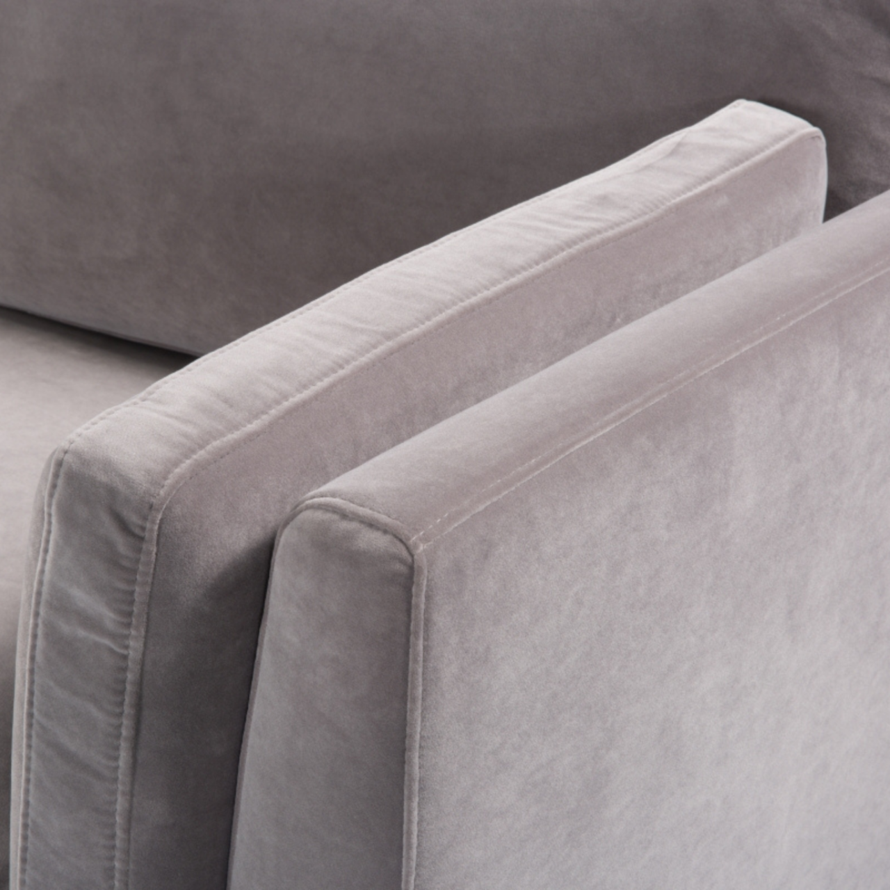 Mickey 3 Seat Sofa- Stone Grey Velvet