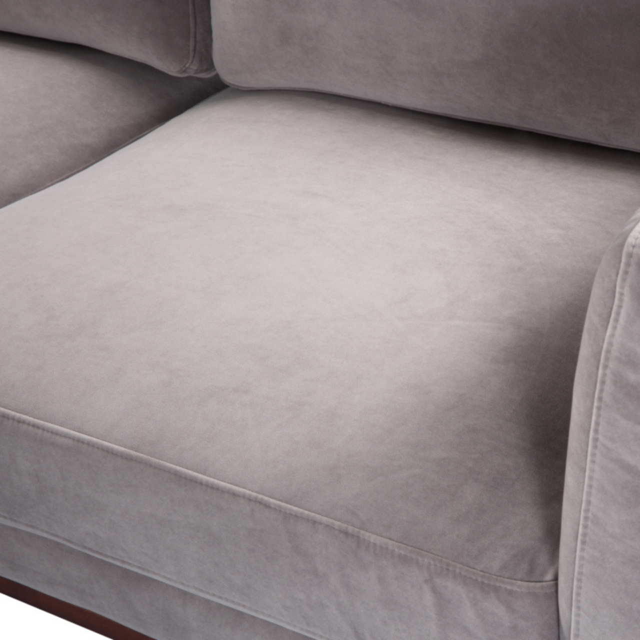 Mickey 3 Seat Sofa- Stone Grey Velvet