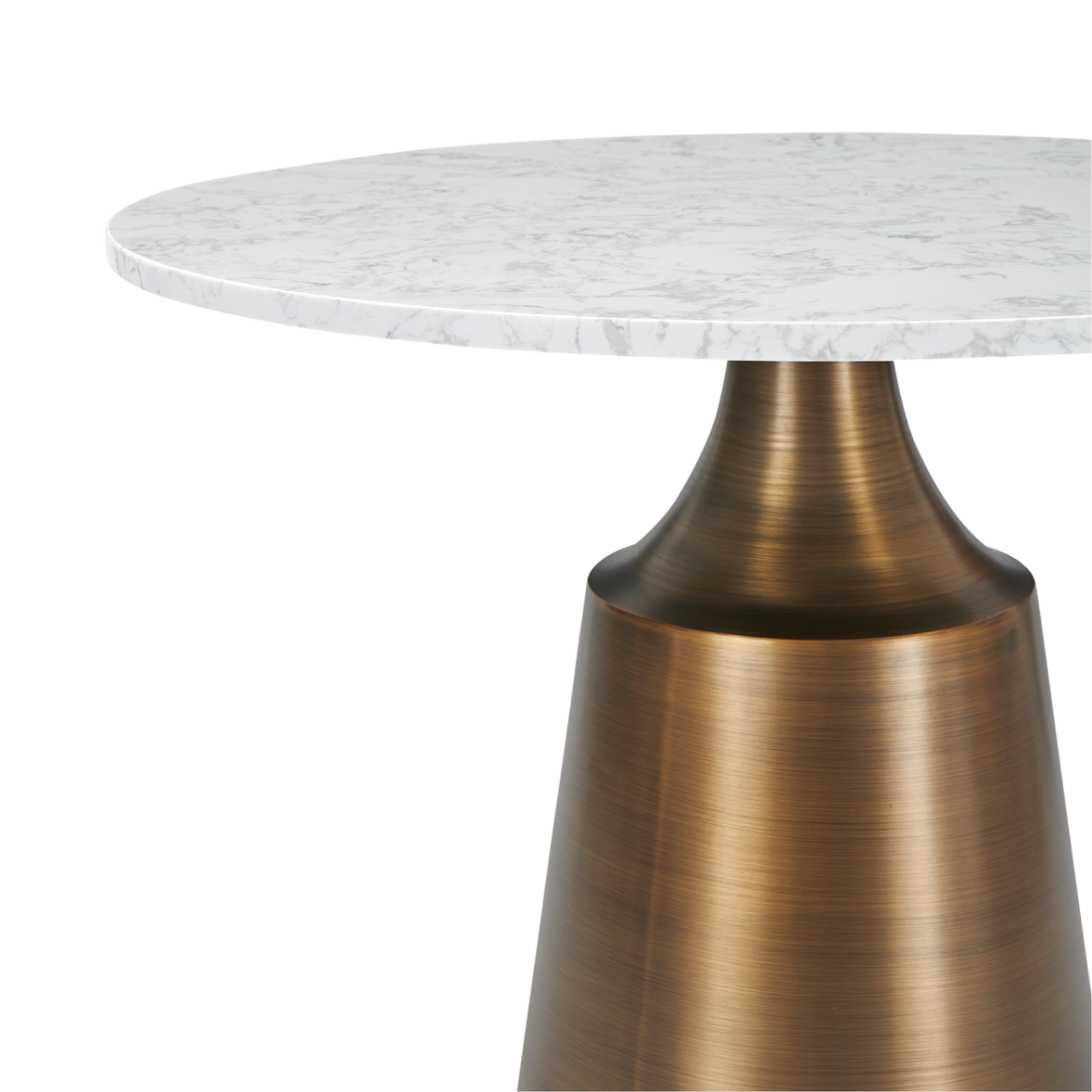 Olive Dining Table-Bronze & White Marble