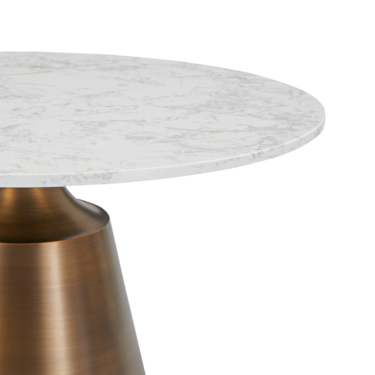 Olive Large Dining Table-Bronze & White Marble