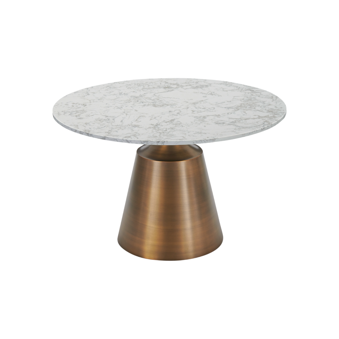 Olive Large Dining Table-Bronze & White Marble