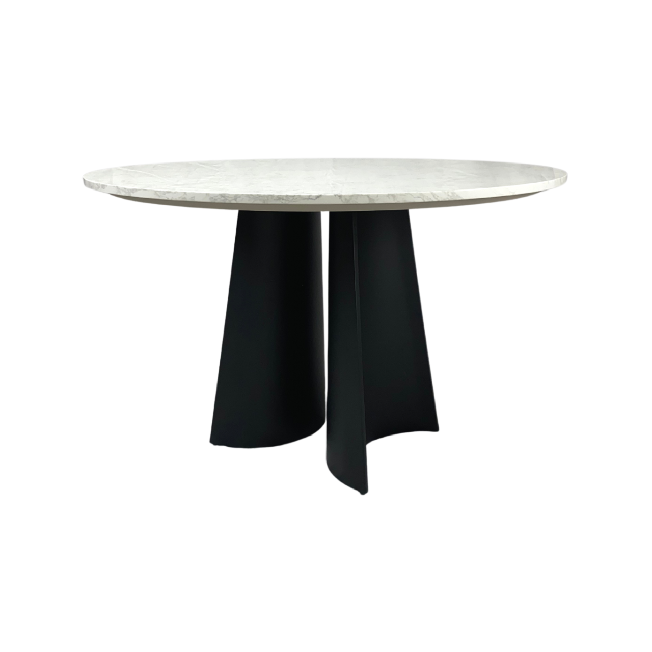 Rosemary Round Dining Table-Black & White Marble