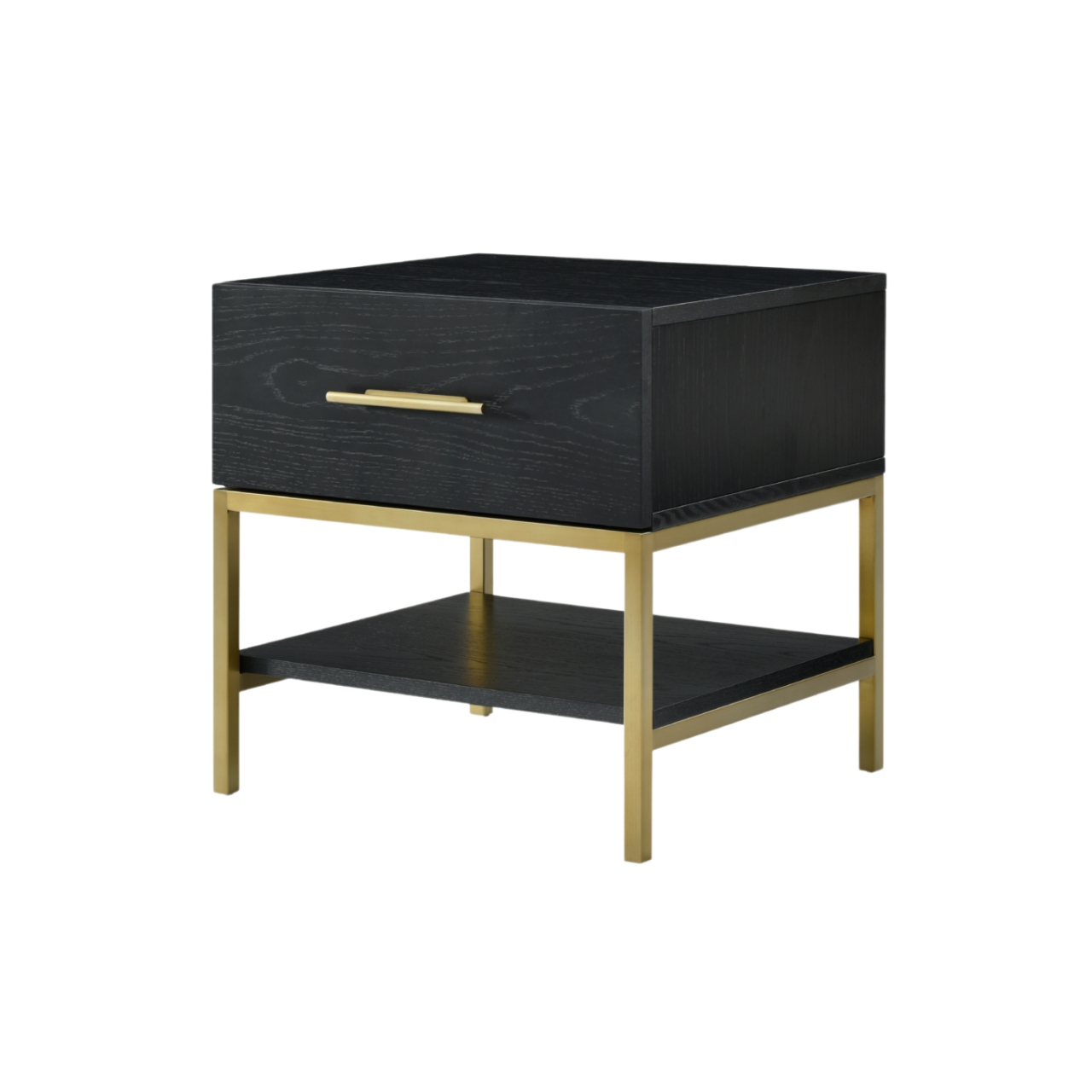 Tulip Single Drawer Bedside-Wenge (Black Stained Oak)