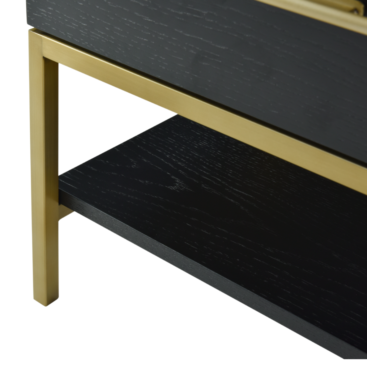 Tulip Single Drawer Bedside-Wenge (Black Stained Oak)