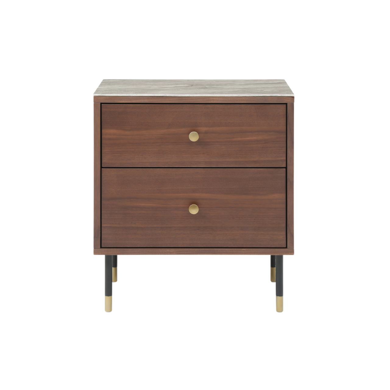 Willow Bedside Double Drawer-Timber Tobacco